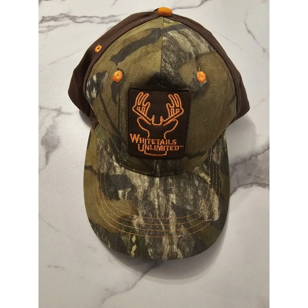 Whitetails‎ Unlimited Mossy Oak Camouflage Ball Hat Adjustable Baseball Hunting